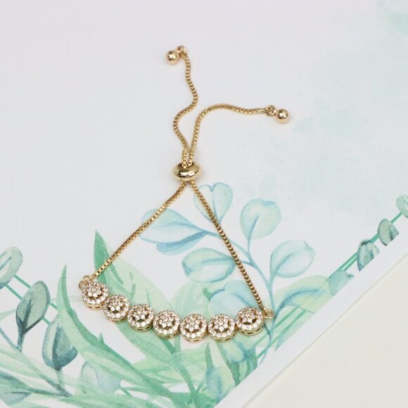 Elegant Rose Gold A-Bracelet with Sparkling Round Diamond Accents, XPAB0613 - Picture 8 of 12